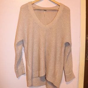 Free people beige oversized knitted sweater
